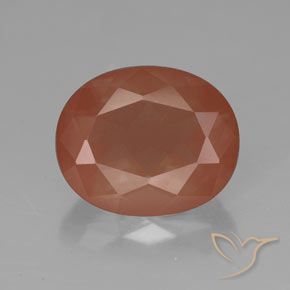 3.40ct Natürlicher Blasses rötliches Orange Andesin-Labradorit, Oval, Lichtdurchlässig