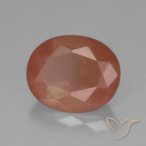 9,17 ctw natürlicher Blasses rötliches Orange Andesin-Labradorit, Oval, Lichtdurchlässig