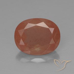 3.31ct Natürlicher Grapefruit-Orange Andesin-Labradorit, Oval, Lichtdurchlässig