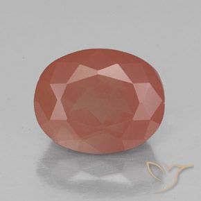 3.00ct Natürlicher Blasses rötliches Orange Andesin-Labradorit, Oval, Transparent / Lichtdurchlässig