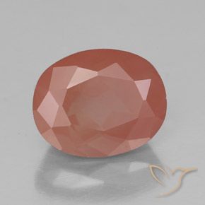 9,17 ctw natürlicher Blasses rötliches Orange Andesin-Labradorit, Oval, Transparent / Lichtdurchlässig