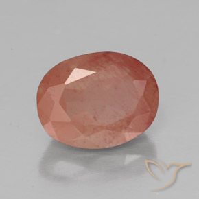 9,17 ctw natürlicher Blasses rötliches Orange Andesin-Labradorit, Oval, Transparent / Lichtdurchlässig