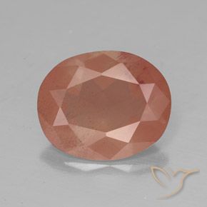 2.86ct Natürlicher Blasses rötliches Orange Andesin-Labradorit, Oval, Transparent / Lichtdurchlässig