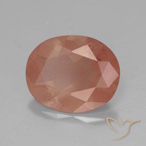 9,17 ctw natürlicher Blasses rötliches Orange Andesin-Labradorit, Oval, Transparent / Lichtdurchlässig