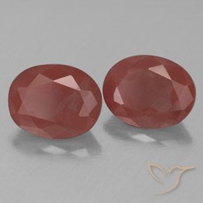 4.98 ct natürliche dunkelrot Andesin-Labradorit-Edelsteine, Oval, Transparent