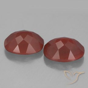 6.75 ct natürliche tiefrot Andesin-Labradorit-Edelsteine, Oval, Transparent / Lichtdurchlässig