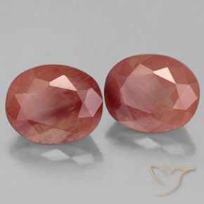 6.97 ct natürliche Mittelrot Andesin-Labradorit-Edelsteine, Oval, Transparent