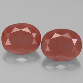 5,49 ct natürliche roter Andesin-Labradorit-Edelsteine, Oval Schliff, Transparent