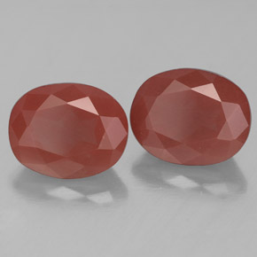 5,49 ct natürliche roter Andesin-Labradorit-Edelsteine, Oval Schliff, Transparent
