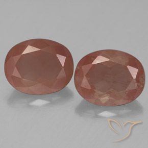 5.11ctw Natürlicher Blasses rötliches Orange Andesin-Labradorit, Oval, Transparent