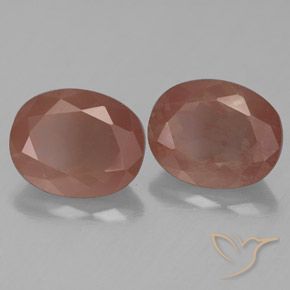 5.11 ct natürliche Blasses rötliches Orange Andesin-Labradorit-Edelsteine, Oval, Transparent