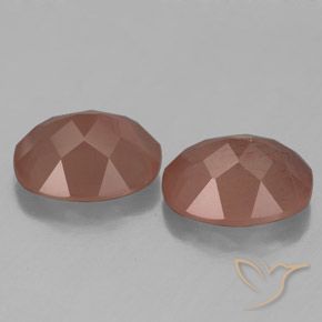 5.11 ct natürliche Blasses rötliches Orange Andesin-Labradorit-Edelsteine, Oval, Transparent