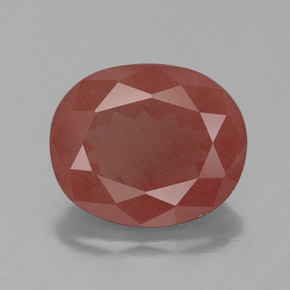 4,44 ctw natürlicher roter Andesin-Labradorit, Transparent, Transparent / Lichtdurchlässig