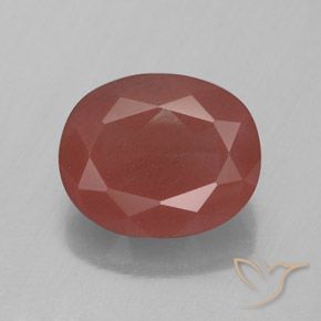 4.20ct Natürlicher Mittelrot Andesin-Labradorit, Oval, Transparent / Lichtdurchlässig
