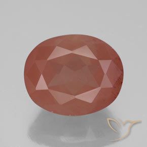 4.17ct Natürlicher Blasses rötliches Orange Andesin-Labradorit, Oval, Transparent / Lichtdurchlässig