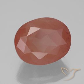 9,17 ctw natürlicher Blasses rötliches Orange Andesin-Labradorit, Oval, Transparent / Lichtdurchlässig