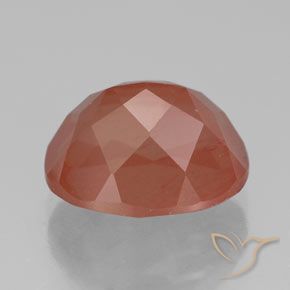 9,17 ctw natürlicher Blasses rötliches Orange Andesin-Labradorit, Oval, Transparent / Lichtdurchlässig