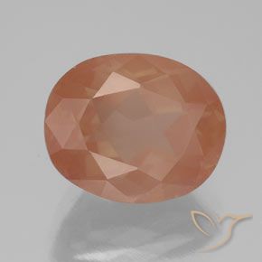 9,17 ctw natürlicher Helles rötliches Orange Andesin-Labradorit, Oval, Lichtdurchlässig