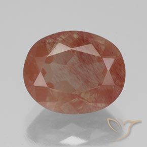3.58ct Natürlicher Mittelrot Andesin-Labradorit, Oval, Transparent / Lichtdurchlässig