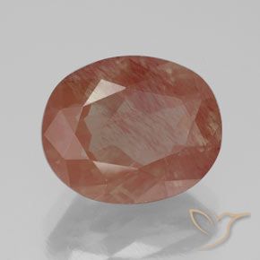 9,17 ctw natürlicher Mittelrot Andesin-Labradorit, Oval, Transparent / Lichtdurchlässig