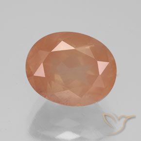 3.05ct Natürlicher Helles rötliches Orange Andesin-Labradorit, Oval, Transparent / Lichtdurchlässig