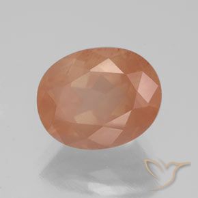 9,17 ctw natürlicher Helles rötliches Orange Andesin-Labradorit, Oval, Transparent / Lichtdurchlässig