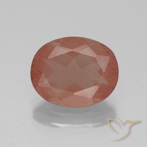 2.44ct Natürlicher Blasses rötliches Orange Andesin-Labradorit, Oval, Transparent / Lichtdurchlässig