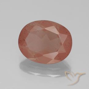 9,17 ctw natürlicher Blasses rötliches Orange Andesin-Labradorit, Oval, Transparent / Lichtdurchlässig
