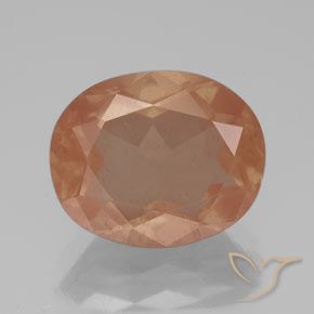 3.52ct Natürlicher Helles rötliches Orange Andesin-Labradorit, Oval, Transparent / Lichtdurchlässig