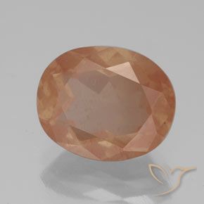 9,17 ctw natürlicher Helles rötliches Orange Andesin-Labradorit, Oval, Transparent / Lichtdurchlässig
