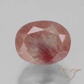 3.06ct Natürlicher Blasses rötliches Orange Andesin-Labradorit, Oval, Transparent / Lichtdurchlässig