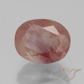 9,17 ctw natürlicher Blasses rötliches Orange Andesin-Labradorit, Oval, Transparent / Lichtdurchlässig