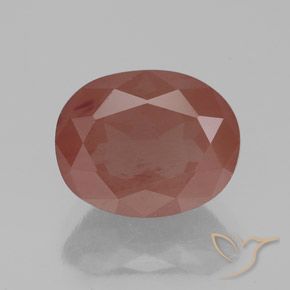 2.77ct Natürlicher Blasses rötliches Orange Andesin-Labradorit, Oval, Transparent / Lichtdurchlässig