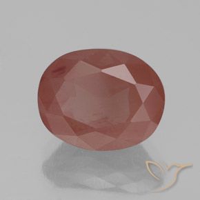 9,17 ctw natürlicher Blasses rötliches Orange Andesin-Labradorit, Oval, Transparent / Lichtdurchlässig