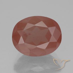 3.58ct Natürlicher Blasses rötliches Orange Andesin-Labradorit, Oval, Transparent / Lichtdurchlässig