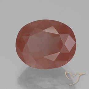 9,17 ctw natürlicher Blasses rötliches Orange Andesin-Labradorit, Oval, Transparent / Lichtdurchlässig