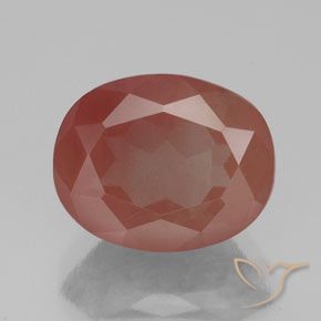 3.26ct Natürlicher Blasses rötliches Orange Andesin-Labradorit, Oval, Transparent / Lichtdurchlässig