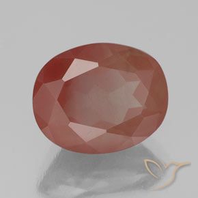9,17 ctw natürlicher Blasses rötliches Orange Andesin-Labradorit, Oval, Transparent / Lichtdurchlässig