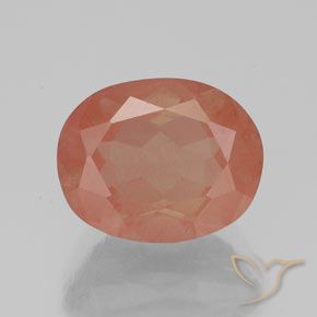 9,17 ctw natürlicher rötlich-orange Andesin-Labradorit, Oval, Transparent / Lichtdurchlässig
