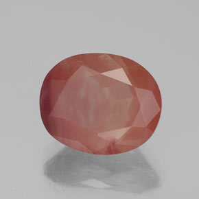 3,45 ctw natürlicher roter Andesin-Labradorit, Transparent, Transparent / Lichtdurchlässig