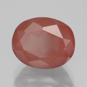 4,07 ctw natürlicher roter Andesin-Labradorit, Oval Schliff, Lichtdurchlässig