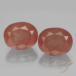 7.83ctw Natürlicher Blasses rötliches Orange Andesin-Labradorit, Oval, Transparent