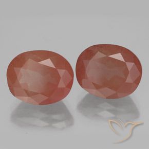 7.83 ct natürliche Blasses rötliches Orange Andesin-Labradorit-Edelsteine, Oval, Transparent