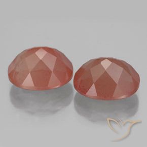 7.83 ct natürliche Blasses rötliches Orange Andesin-Labradorit-Edelsteine, Oval, Transparent