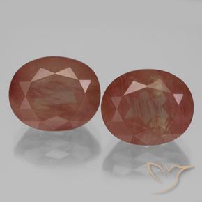 7.59ctw Natürlicher Blutrot Andesin-Labradorit, Oval, Transparent / Lichtdurchlässig