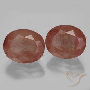 7.59 ct natürliche Blutrot Andesin-Labradorit-Edelsteine, Oval, Transparent / Lichtdurchlässig