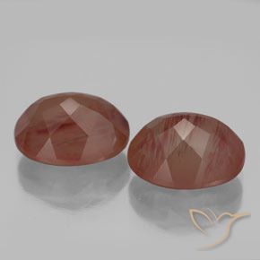 7.59 ct natürliche Blutrot Andesin-Labradorit-Edelsteine, Oval, Transparent / Lichtdurchlässig