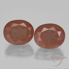 7.60ctw Natürlicher rötlich-orange Andesin-Labradorit, Oval, Transparent / Lichtdurchlässig