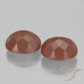 7.60 ct natürliche rötlich-orange Andesin-Labradorit-Edelsteine, Oval, Transparent / Lichtdurchlässig