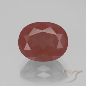 2.87ct Natürlicher orange-rot Andesin-Labradorit, Oval, Transparent / Lichtdurchlässig